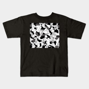 Abstract geometric pattern - gray, black and white. Kids T-Shirt